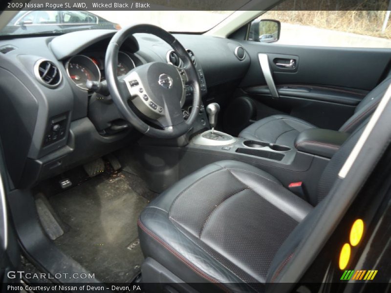 Wicked Black / Black 2009 Nissan Rogue SL AWD