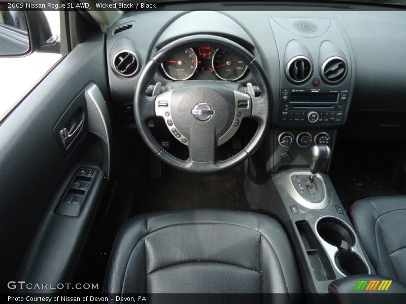 Wicked Black / Black 2009 Nissan Rogue SL AWD