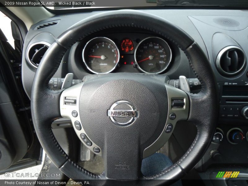 Wicked Black / Black 2009 Nissan Rogue SL AWD
