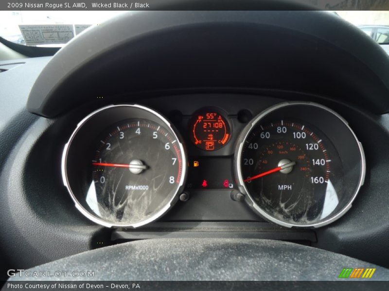 Wicked Black / Black 2009 Nissan Rogue SL AWD