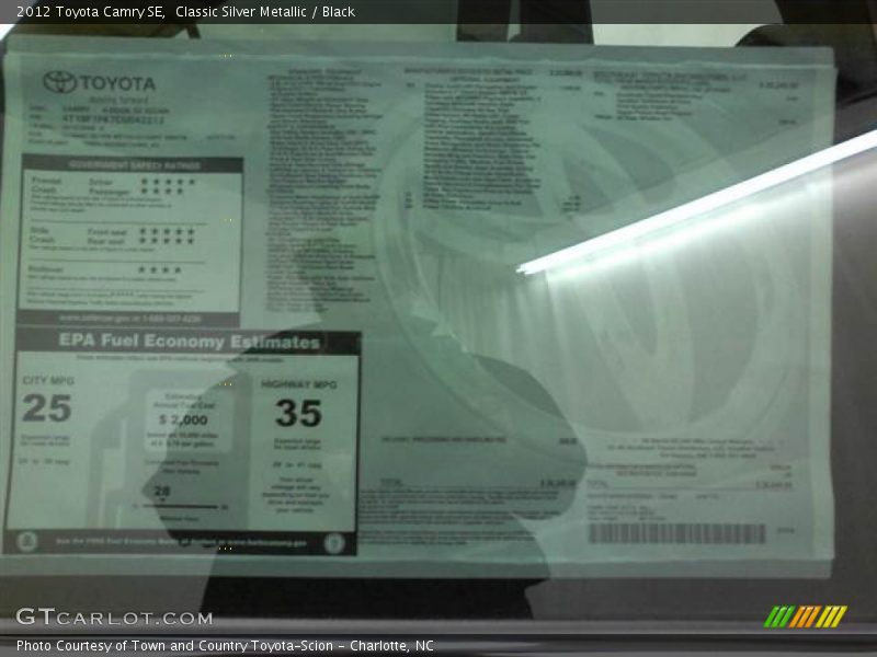 Classic Silver Metallic / Black 2012 Toyota Camry SE