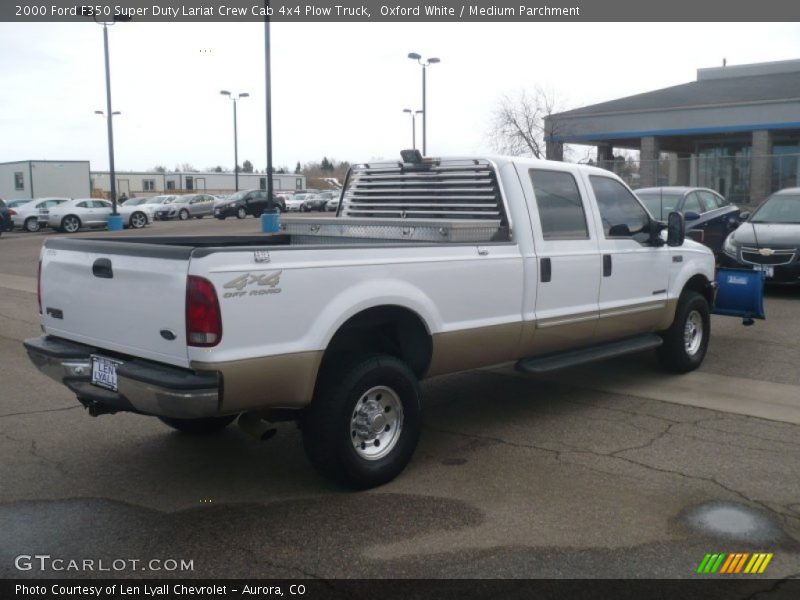 Oxford White / Medium Parchment 2000 Ford F350 Super Duty Lariat Crew Cab 4x4 Plow Truck