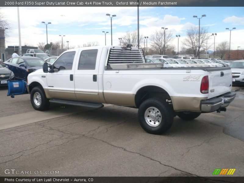 Oxford White / Medium Parchment 2000 Ford F350 Super Duty Lariat Crew Cab 4x4 Plow Truck