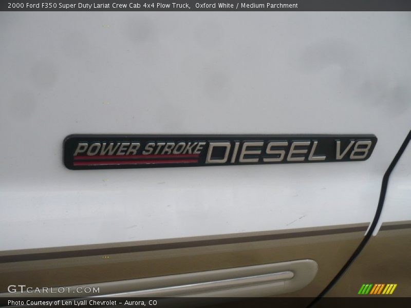 Oxford White / Medium Parchment 2000 Ford F350 Super Duty Lariat Crew Cab 4x4 Plow Truck
