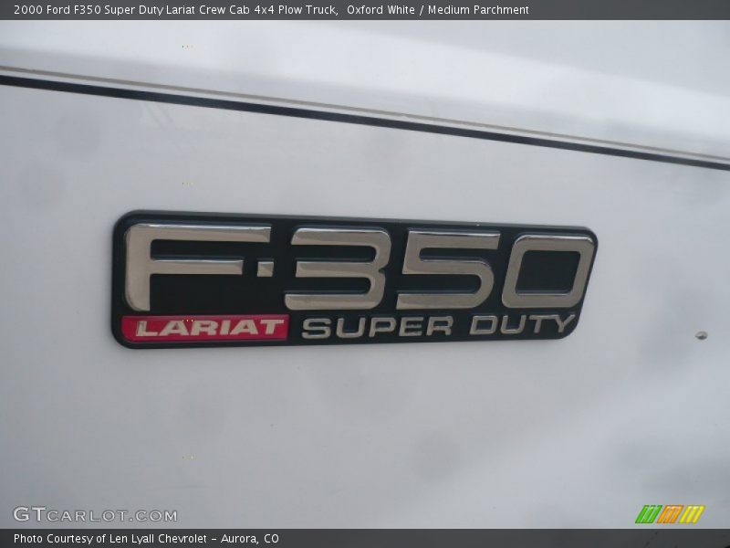 Oxford White / Medium Parchment 2000 Ford F350 Super Duty Lariat Crew Cab 4x4 Plow Truck