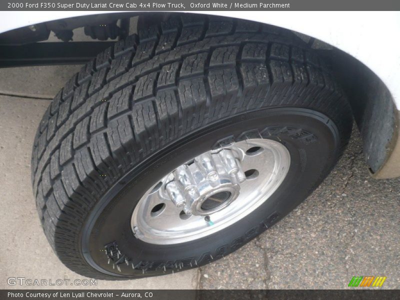 Oxford White / Medium Parchment 2000 Ford F350 Super Duty Lariat Crew Cab 4x4 Plow Truck