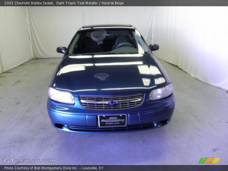 Dark Tropic Teal Metallic / Neutral Beige 2003 Chevrolet Malibu Sedan