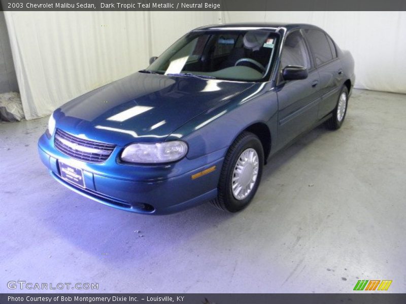 Dark Tropic Teal Metallic / Neutral Beige 2003 Chevrolet Malibu Sedan