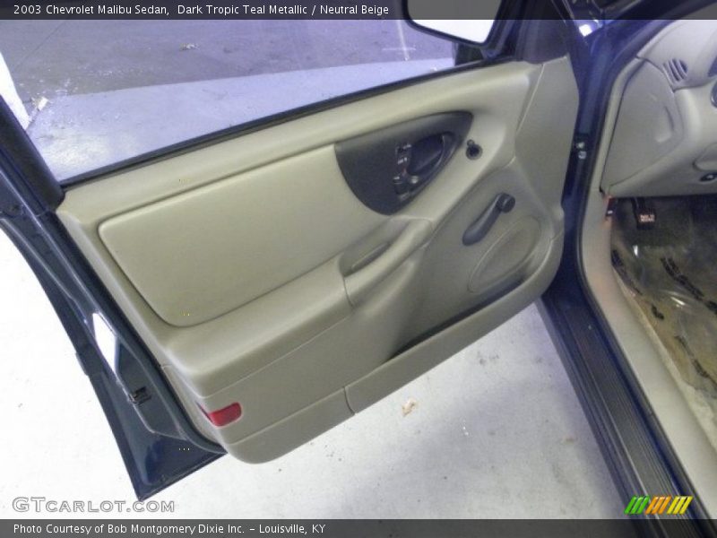 Dark Tropic Teal Metallic / Neutral Beige 2003 Chevrolet Malibu Sedan