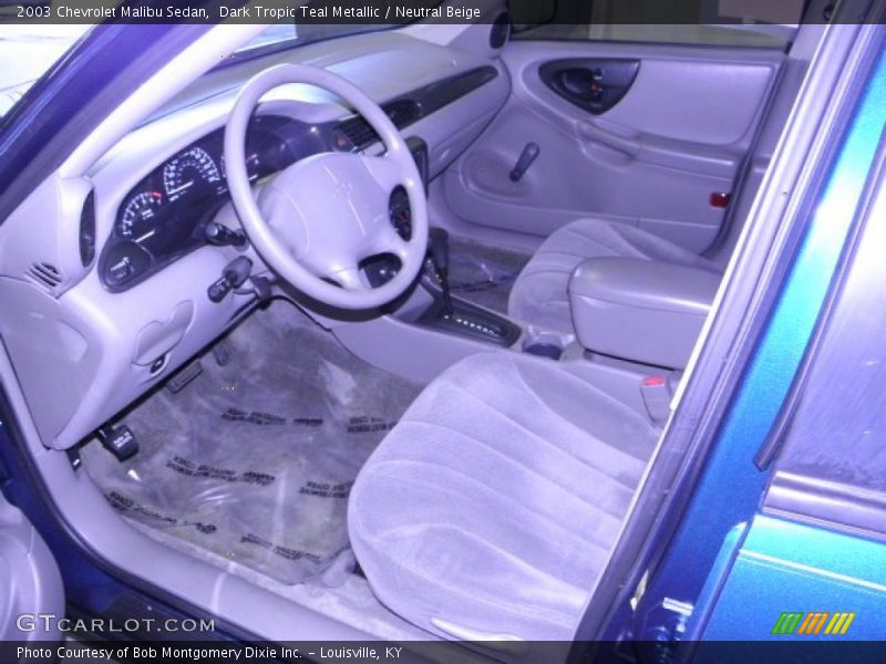 Dark Tropic Teal Metallic / Neutral Beige 2003 Chevrolet Malibu Sedan