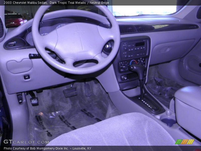 Dark Tropic Teal Metallic / Neutral Beige 2003 Chevrolet Malibu Sedan