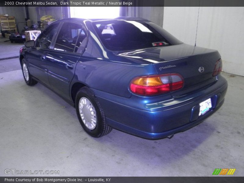 Dark Tropic Teal Metallic / Neutral Beige 2003 Chevrolet Malibu Sedan