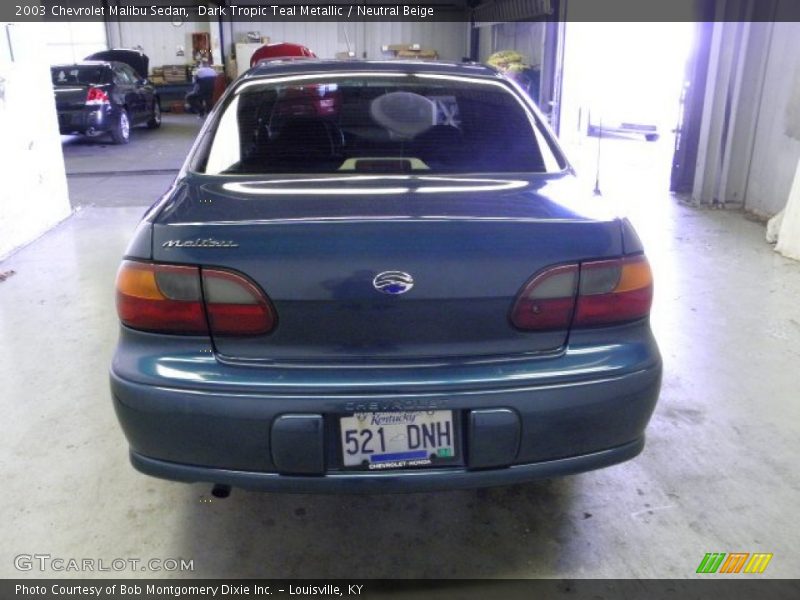 Dark Tropic Teal Metallic / Neutral Beige 2003 Chevrolet Malibu Sedan