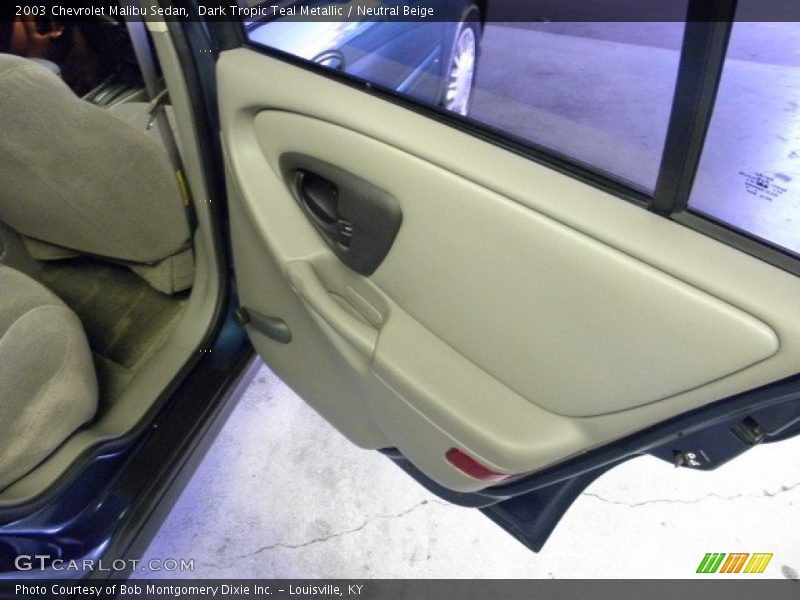 Dark Tropic Teal Metallic / Neutral Beige 2003 Chevrolet Malibu Sedan