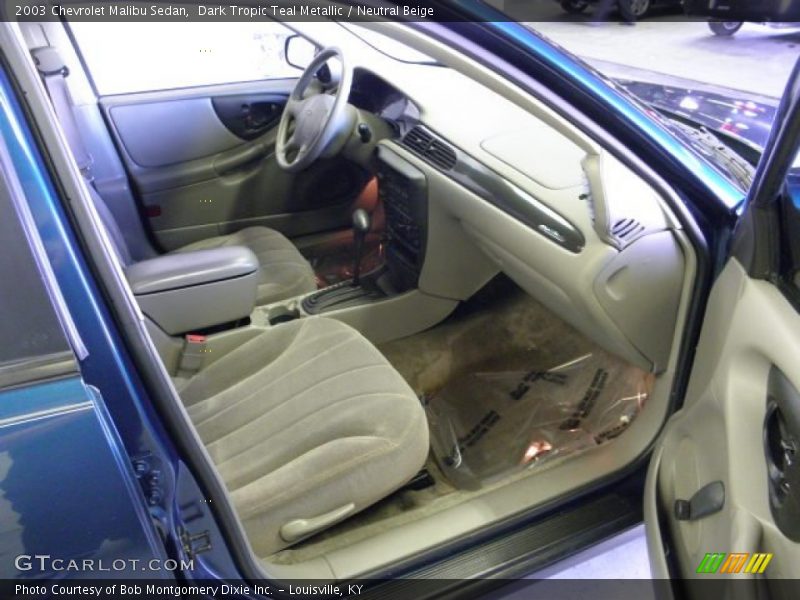 Dark Tropic Teal Metallic / Neutral Beige 2003 Chevrolet Malibu Sedan