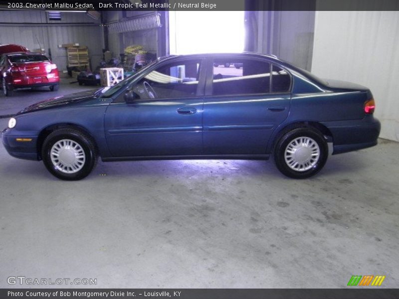 Dark Tropic Teal Metallic / Neutral Beige 2003 Chevrolet Malibu Sedan