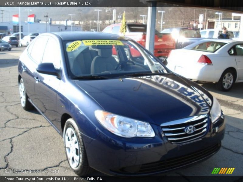 Regatta Blue / Black 2010 Hyundai Elantra Blue