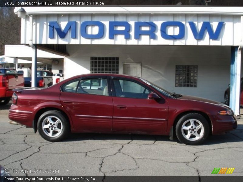 Maple Red Metallic / Taupe 2001 Pontiac Bonneville SE
