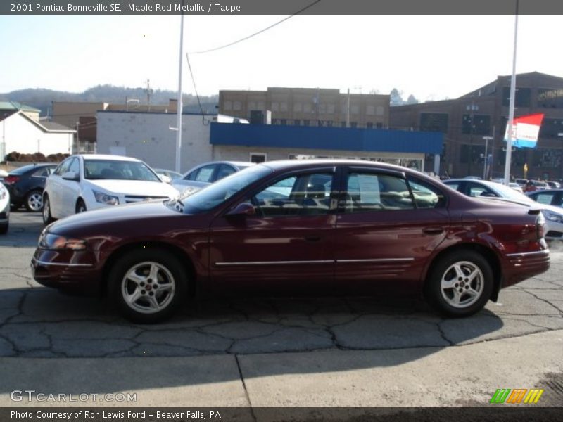 Maple Red Metallic / Taupe 2001 Pontiac Bonneville SE