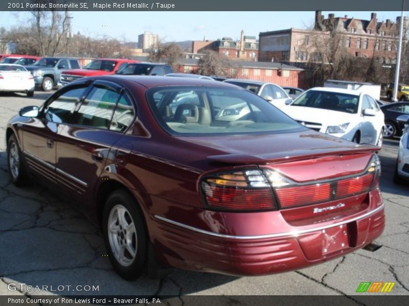 Maple Red Metallic / Taupe 2001 Pontiac Bonneville SE