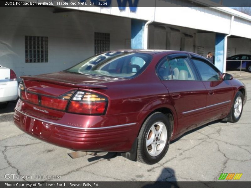 Maple Red Metallic / Taupe 2001 Pontiac Bonneville SE