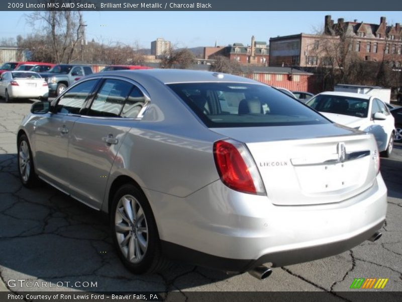 Brilliant Silver Metallic / Charcoal Black 2009 Lincoln MKS AWD Sedan