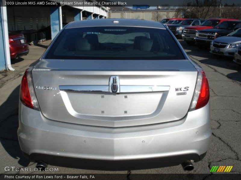 Brilliant Silver Metallic / Charcoal Black 2009 Lincoln MKS AWD Sedan