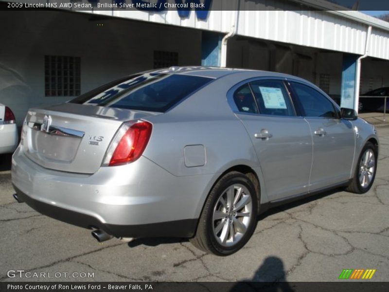 Brilliant Silver Metallic / Charcoal Black 2009 Lincoln MKS AWD Sedan