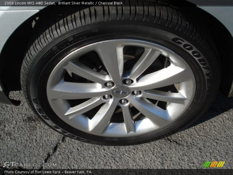 Brilliant Silver Metallic / Charcoal Black 2009 Lincoln MKS AWD Sedan