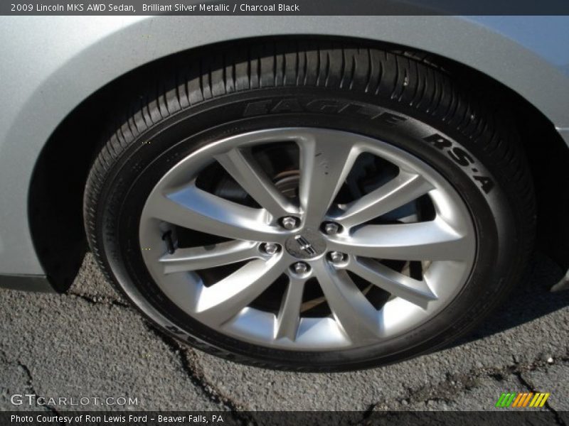 Brilliant Silver Metallic / Charcoal Black 2009 Lincoln MKS AWD Sedan