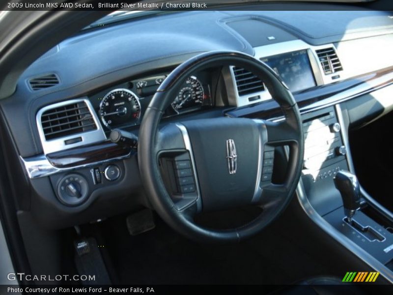 Brilliant Silver Metallic / Charcoal Black 2009 Lincoln MKS AWD Sedan