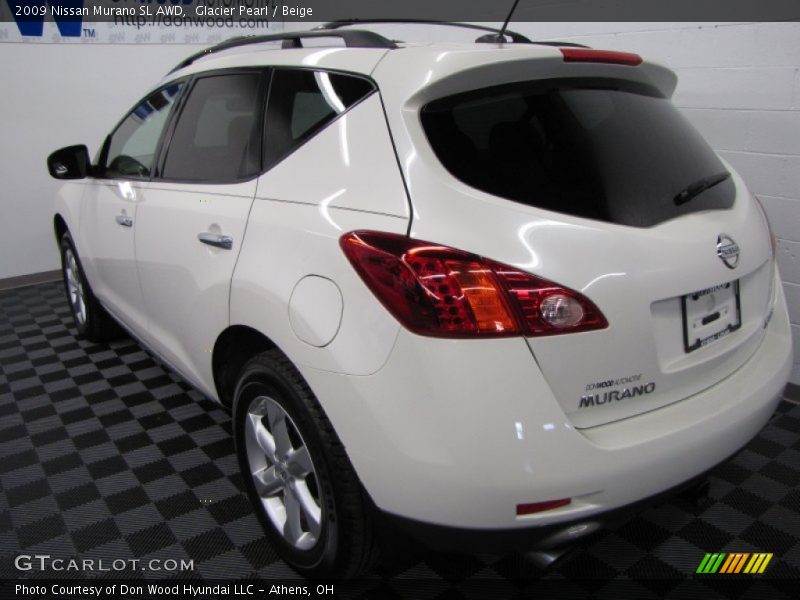 Glacier Pearl / Beige 2009 Nissan Murano SL AWD