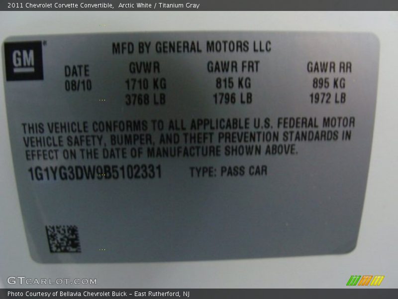 Arctic White / Titanium Gray 2011 Chevrolet Corvette Convertible