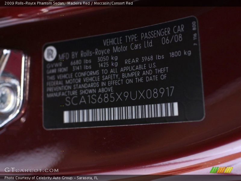 Madeira Red / Moccasin/Consort Red 2009 Rolls-Royce Phantom Sedan