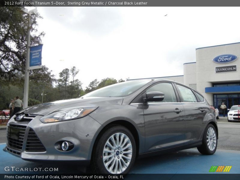 Sterling Grey Metallic / Charcoal Black Leather 2012 Ford Focus Titanium 5-Door