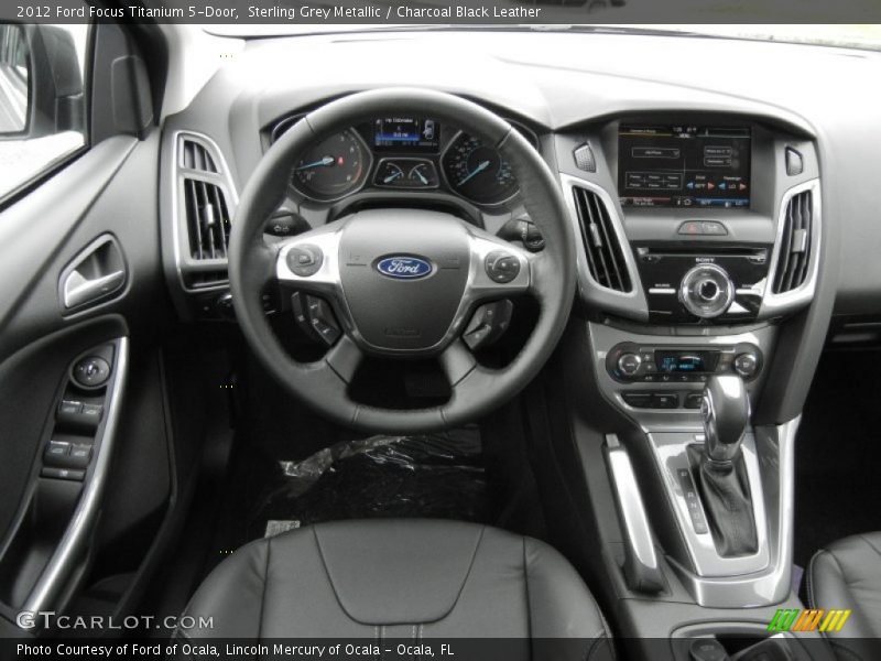 Sterling Grey Metallic / Charcoal Black Leather 2012 Ford Focus Titanium 5-Door