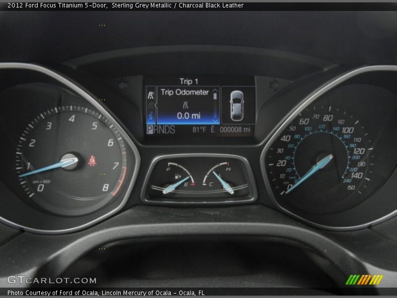 Sterling Grey Metallic / Charcoal Black Leather 2012 Ford Focus Titanium 5-Door