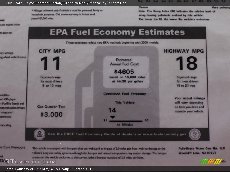 EPA Fuel Economy Estimates - 2009 Rolls-Royce Phantom Sedan