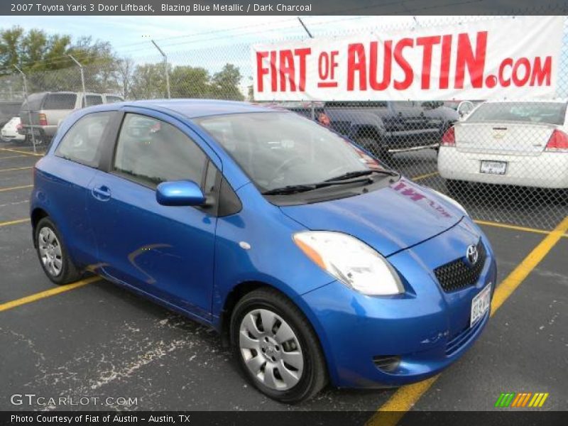 Blazing Blue Metallic / Dark Charcoal 2007 Toyota Yaris 3 Door Liftback