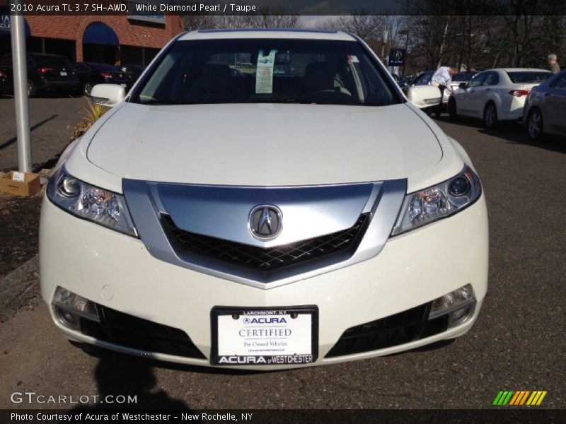 White Diamond Pearl / Taupe 2010 Acura TL 3.7 SH-AWD