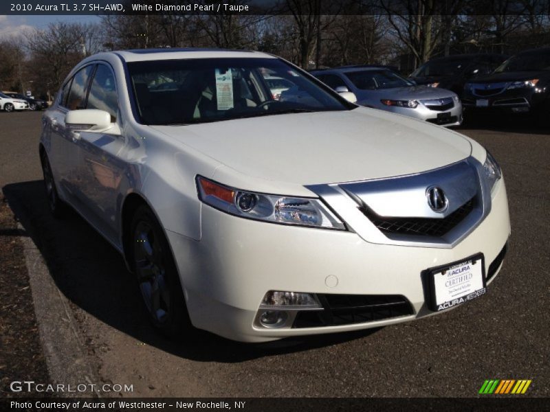White Diamond Pearl / Taupe 2010 Acura TL 3.7 SH-AWD