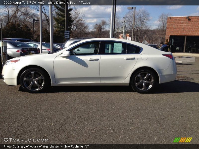 White Diamond Pearl / Taupe 2010 Acura TL 3.7 SH-AWD