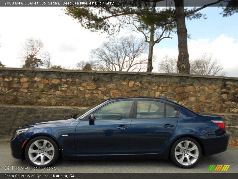 Deep Sea Blue Metallic / Grey 2008 BMW 5 Series 535i Sedan