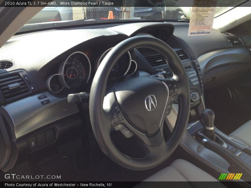 White Diamond Pearl / Taupe 2010 Acura TL 3.7 SH-AWD
