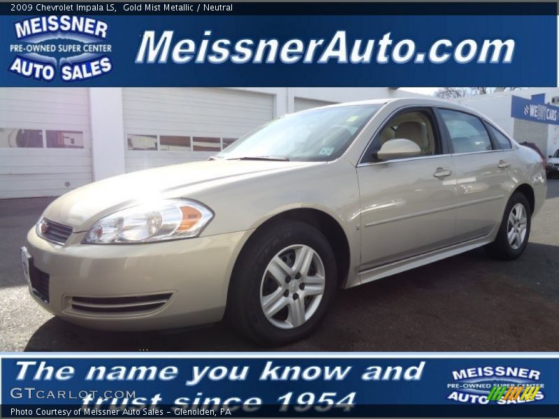 Gold Mist Metallic / Neutral 2009 Chevrolet Impala LS