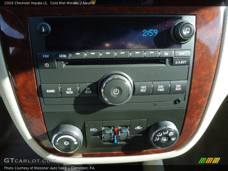 Gold Mist Metallic / Neutral 2009 Chevrolet Impala LS