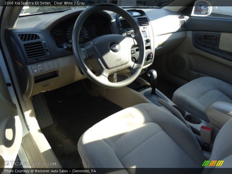 Clear White / Gray 2006 Kia Spectra EX Sedan