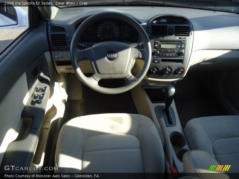 Clear White / Gray 2006 Kia Spectra EX Sedan