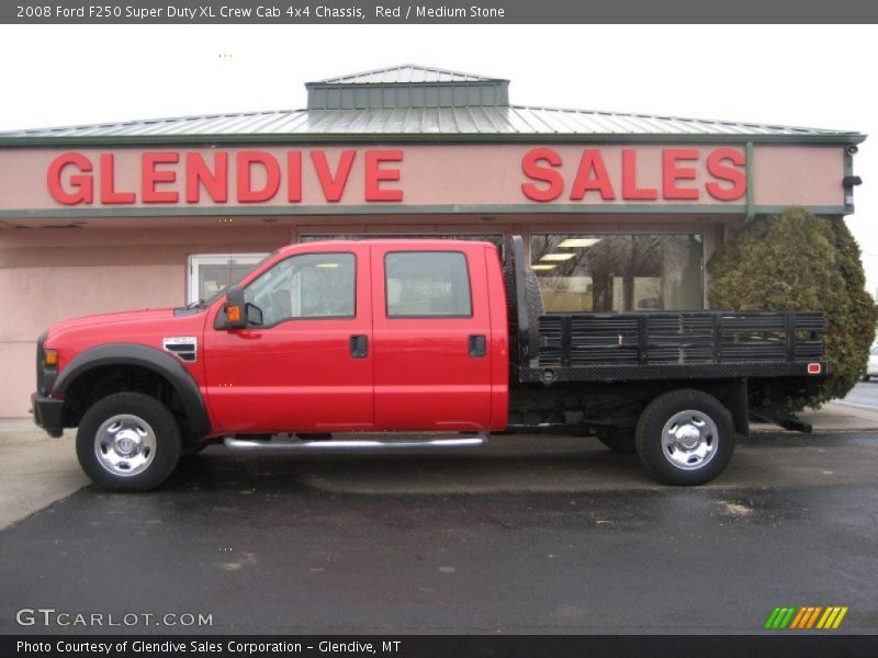 Red / Medium Stone 2008 Ford F250 Super Duty XL Crew Cab 4x4 Chassis