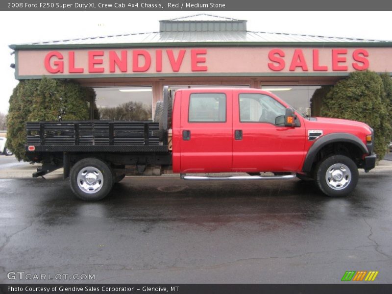 Red / Medium Stone 2008 Ford F250 Super Duty XL Crew Cab 4x4 Chassis